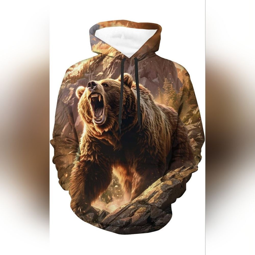 Citari Brown Bear Graphic Men's Hoodie